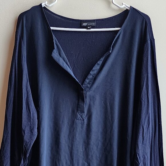 Jones New York Navy Blue Button-Up Henley Size 2X - Picture 5 of 13